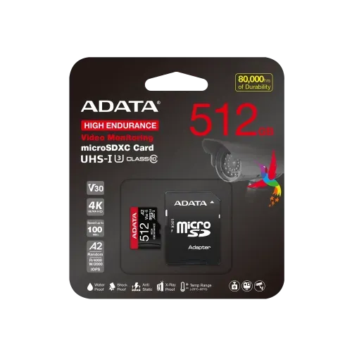 ADATA High-Endurance 512GB UHS-I Class 10 microSDXC Memory Card