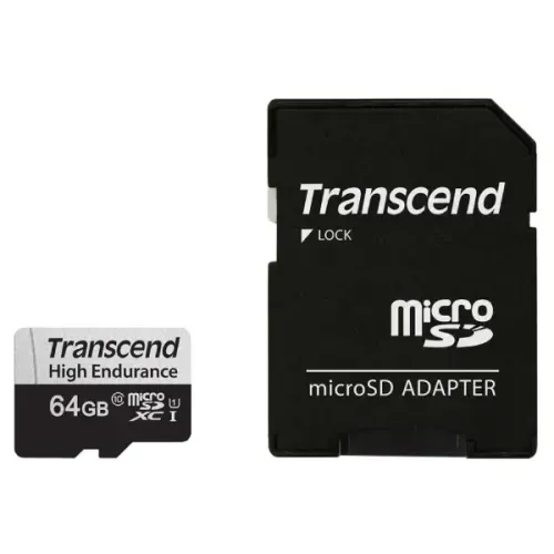 Transcend USD350V U1 64GB High Endurance MicroSD Memory Card with Adapter
