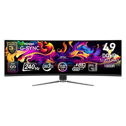 MSI MPG 491CQPX QD-OLED 49 Inch DQHD 240Hz Curved Gaming Monitor