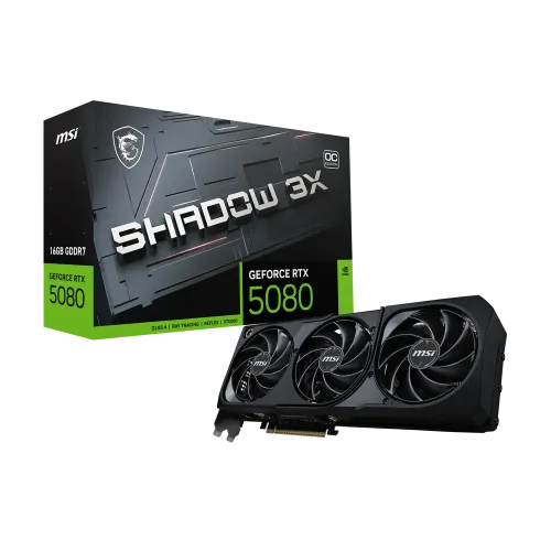 MSI GeForce RTX 5080 16G SHADOW 3X OC 16GB GDDR7 Graphics Card