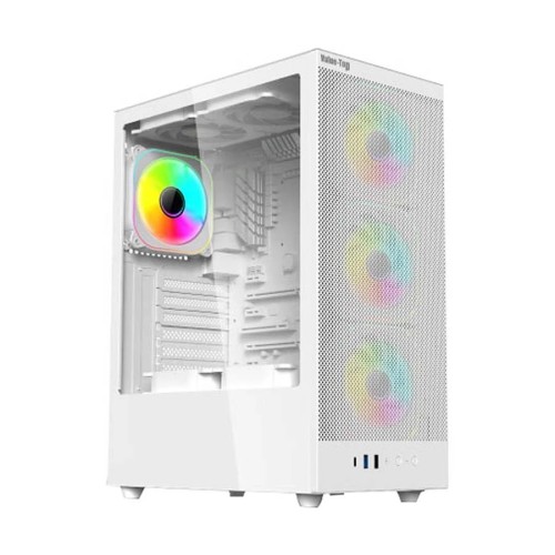 Value-Top AUNIX 81F4W Mid Tower ATX Gaming Casing (White)