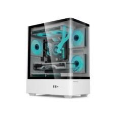 Value-Top NUBIA 20F5W-MI White Micro-ATX Gaming Casing with 5 Infinite Mirror ARGB Fans